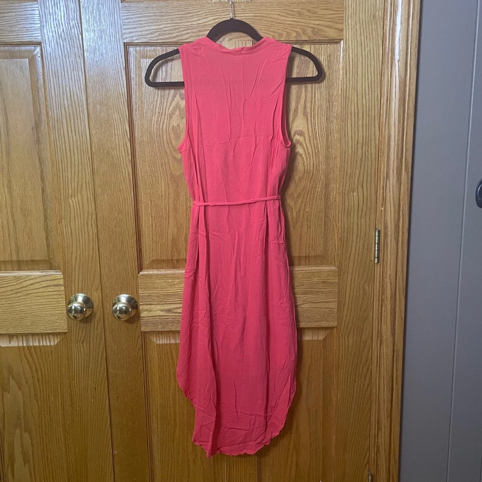 Vestido Camisa BB Dakota Para Mujer Alesha Talla Grande L Rosa Brillante Con Botones Corbata Cintura Foto 4 de 4