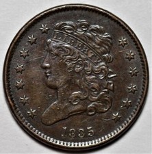 1835 Classic Head Half Cent - Rotated Die - 1/2c Copper Coin