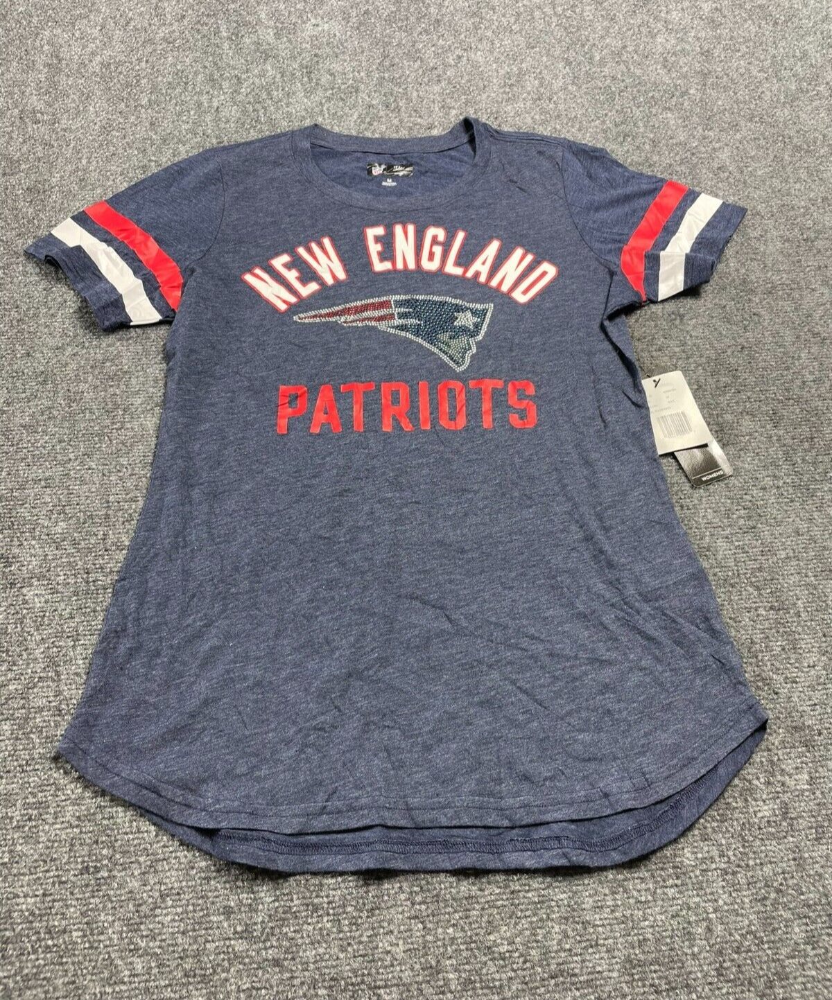 NFL Team Apparel Sports Patriots T Shirt Short Sleeves Round Neck for Men Medium
