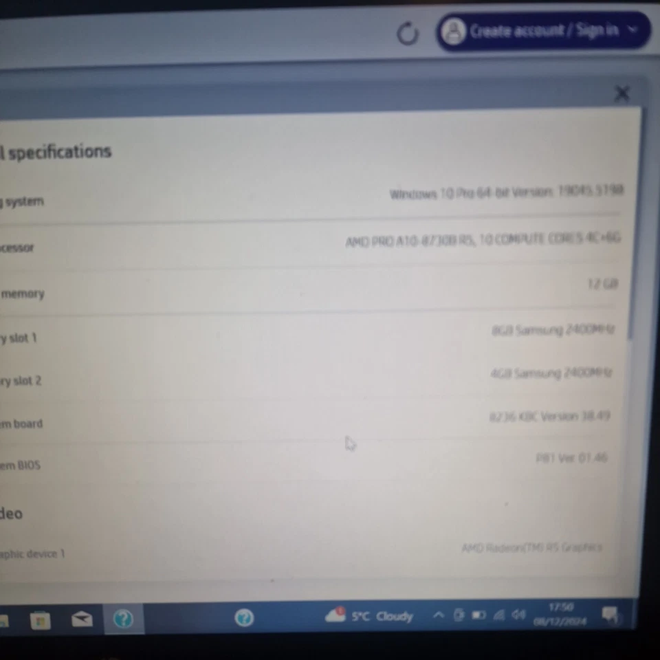 HP Elitebook 745 G4 AMD Pro A10 8730Brs 12GB RAM 256GB 14.1" Laptop - Image 2 of 4