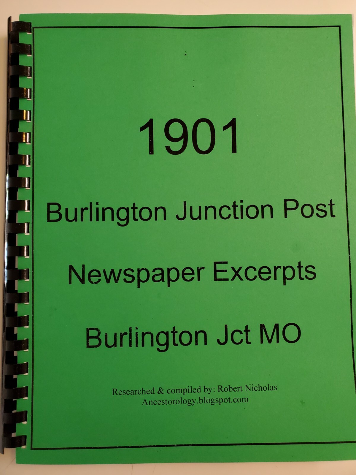 1901 Burlington Junction Post, Burlington Junction Missouri Newspapers