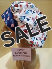 All American Girl SALE Women's Bouffant Surgical Scrub Hat/Cap Handmade