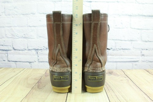 LL Bean Women's Brown Leather Shearling Lined Insulated Duck Boots Size 10 Wide - Picture 6 of 11