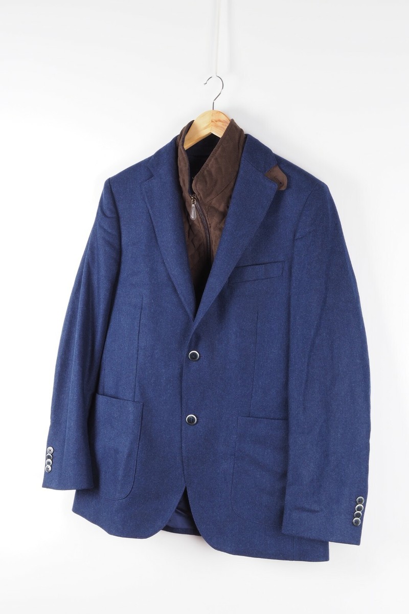 Boggi Milano Men Amsterdam Blue Sport Coat Blazer Jacket 38 48 M