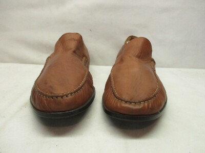 Johnston & Murphy Brown Sheepskin Leather Slip On Loafers  display picture 1