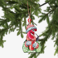 Flamingo Christmas Ornament Flamingo Warm Winter Ornament Flamingo Xmas Ornament