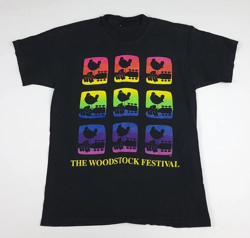 90s Woodstock Festival Multicolor Print Shirt Rare O 1990s vintage concert t-shirt, vintage, single stitch, B+ condition