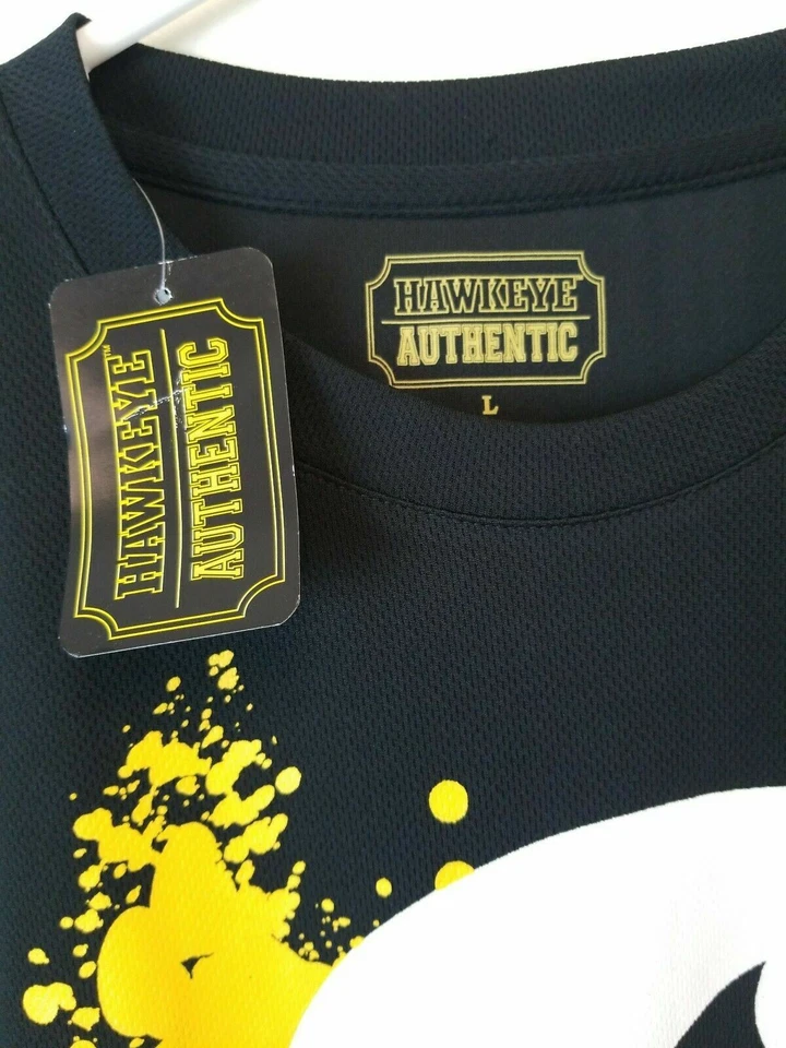 Camiseta Gráfica NCAA Iowa Hawkeyes "GO HAWKS" Grande Nueva Negra Cuello Redondo Foto 3 de 4