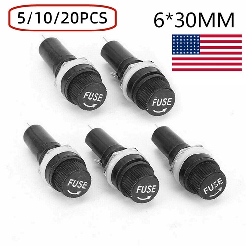 5/10/20Pcs Panel Mount Screw Cap Fuse Holder Case For 6x30mm Glass Tube