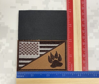 K9 Canine Paw USA FLAG Embroidered Hook and Loop Morale Patch Army Navy ...