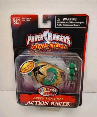 Power Rangers Ninja Storm Action Racer Green Samurai New Vintage Old Stock