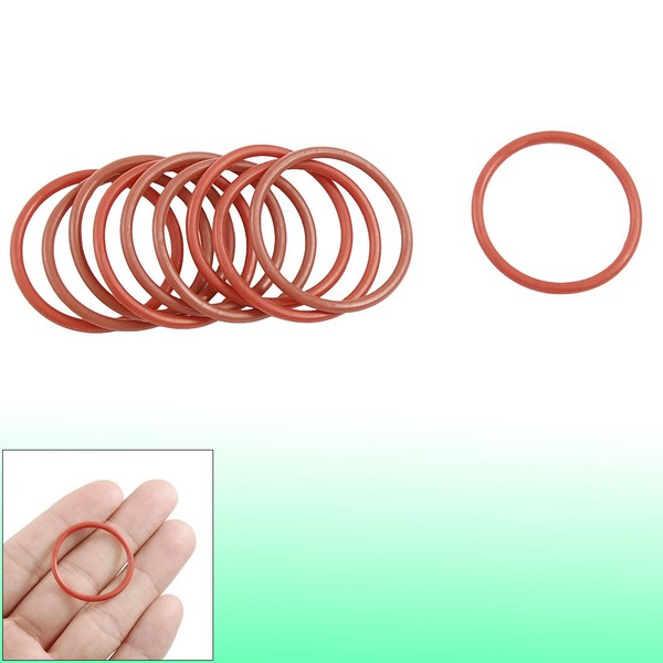 10Stk Dichtungsring O-Ring Gummi Dichtung ÖLdichtung 28Mm X 24Mm X 2Mm Rot-image