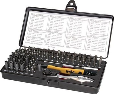 Wiha Feinmechanikerbitset 7000SK65ESD 66-tlg.m.C4-Bits in Ku.-Kass.65-tlg.