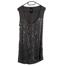 Golddigga Y2K Size 14 Mini Dress Sequin Grey Silver Sparkle 2000s Mcbling Party