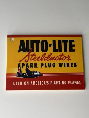 AutoLite Steelductor Spark Plug Wires Advertising Magnet Sign 4x3 Heavy Metal