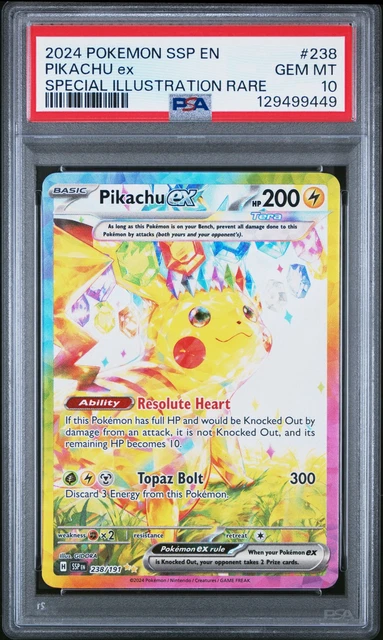 2024 POKEMON SSP EN-SURGING SPARKS SPECIAL ILLUSTRATION RARE PIKACHU EX PSA 10