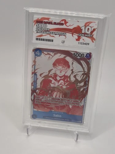 One Piece TCG Sabo OP10-049 Treasure Campaign English ACE Gem Mint 10