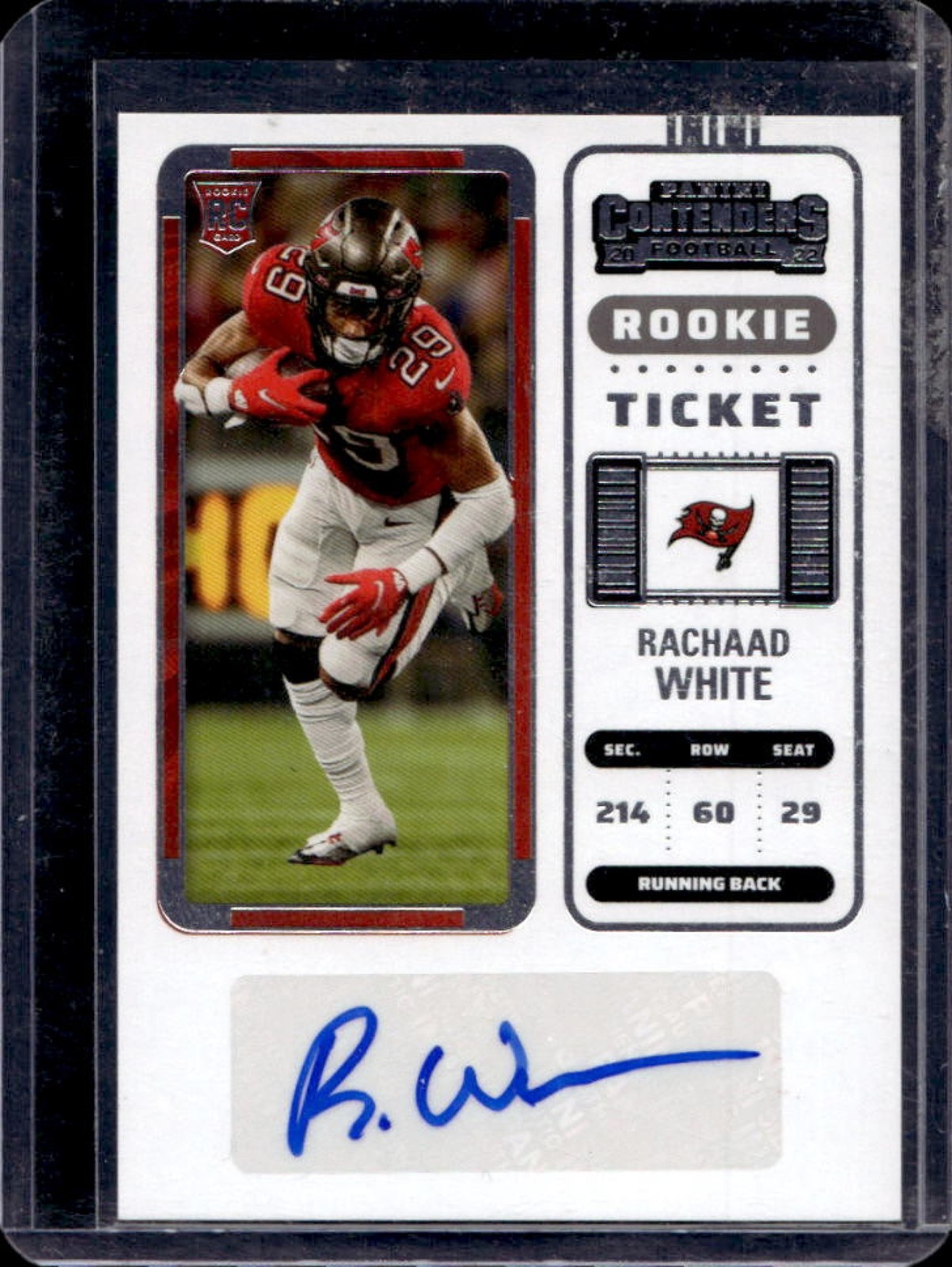 2022 Contenders Rachaad White RC Rookie Ticket Auto #193 Buccaneers