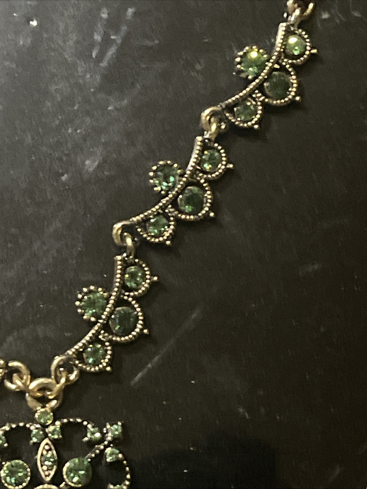 Lia Sofia Elegant Green Rhinestone Adjustable Len… - image 4