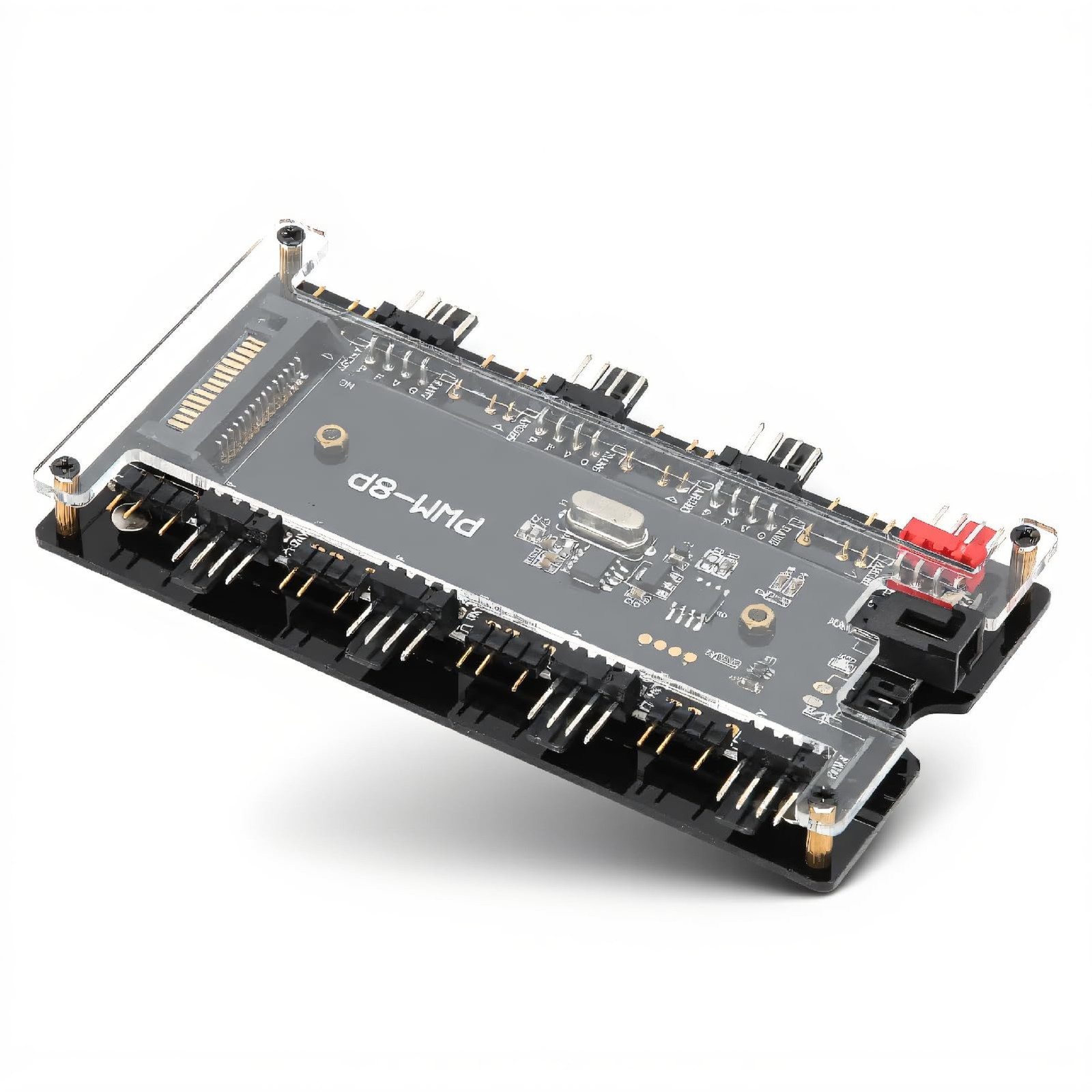 Contrôleur ARGB et hub de ventilateur PWM 2-en-1 noir pour gestion du refroidissement PC