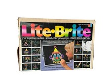 LITE-BRITE Vtg 1986 Org. Box Pegs Disney 20 UNUSED Sheets Tested
