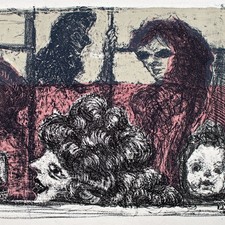 Claus Weidensdorfer Tram Colour Lithograph 1976 Signed One of 25 Exemp.