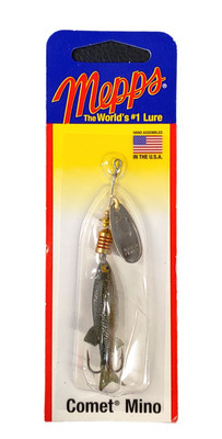 Mepps Comet Mino Bait w/Interchangeable Hook 1/6 oz Silver/Rainbow C1M S-RBT