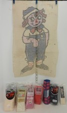 Vintage Raggedy Andy Latch Hook Canvas Pre-Cut Yarn Kit Previously Owned