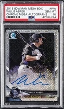 2018 BOWMAN MB CHROME MEGA AUTOS #WA WILLIE ABREU PSA 10 AUTO