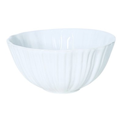 Vietri Viva BARI White Embossed Shell Edge Stoneware 6  Soup Cereal Bowl NEW