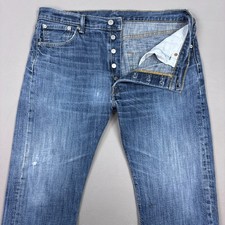 Levis 501 Jeans Mens 36x30 Blue Button Fly Denim Pants Original Faded Tag36x32 