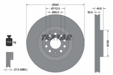 2x Bremsscheibe PRO+ TEXTAR 92229805 für AUDI SEAT SKODA VW SUPERB ARTEON CC A3