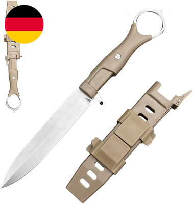 Outdoor Messer Survival Mit Scheide, Nylonfaser Griff Und 8Cr13Mov Stahl Klinge,