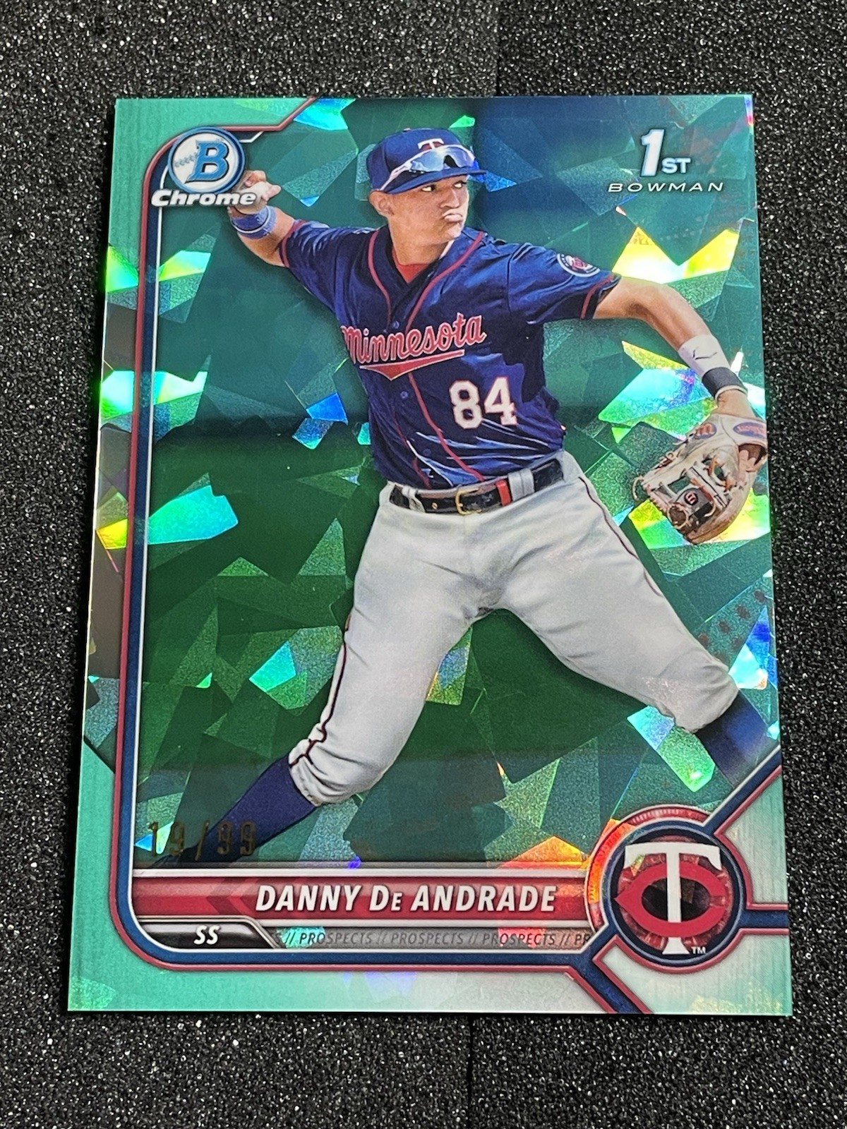 Danny De Andrade 2022 1st Bowman Chrome BCP-156 Sapphire AQUA REFRACTOR #/99