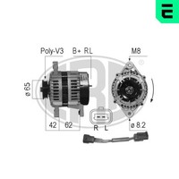 ERA Lichtmaschine Generator Lima 210683A FüR Chevrolet Matiz Spark M200 M250 14V