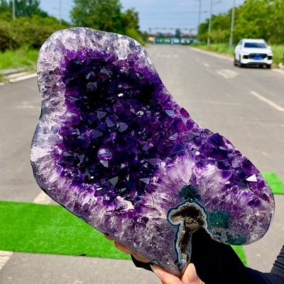 6.11LB Natural Amethyst agate geode quartz cluster crystal specimen Healing