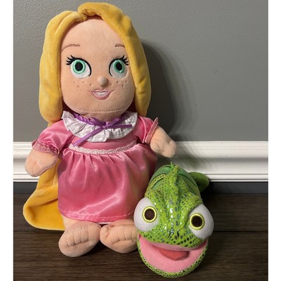 Disney Tangled Baby Princess Rapunzel & and + Pascal Plush Bundle
