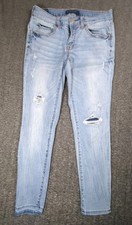 Aeropostale Women's Ankle Jegging Jeans Size 6 29x26 Light Stretch Distressed