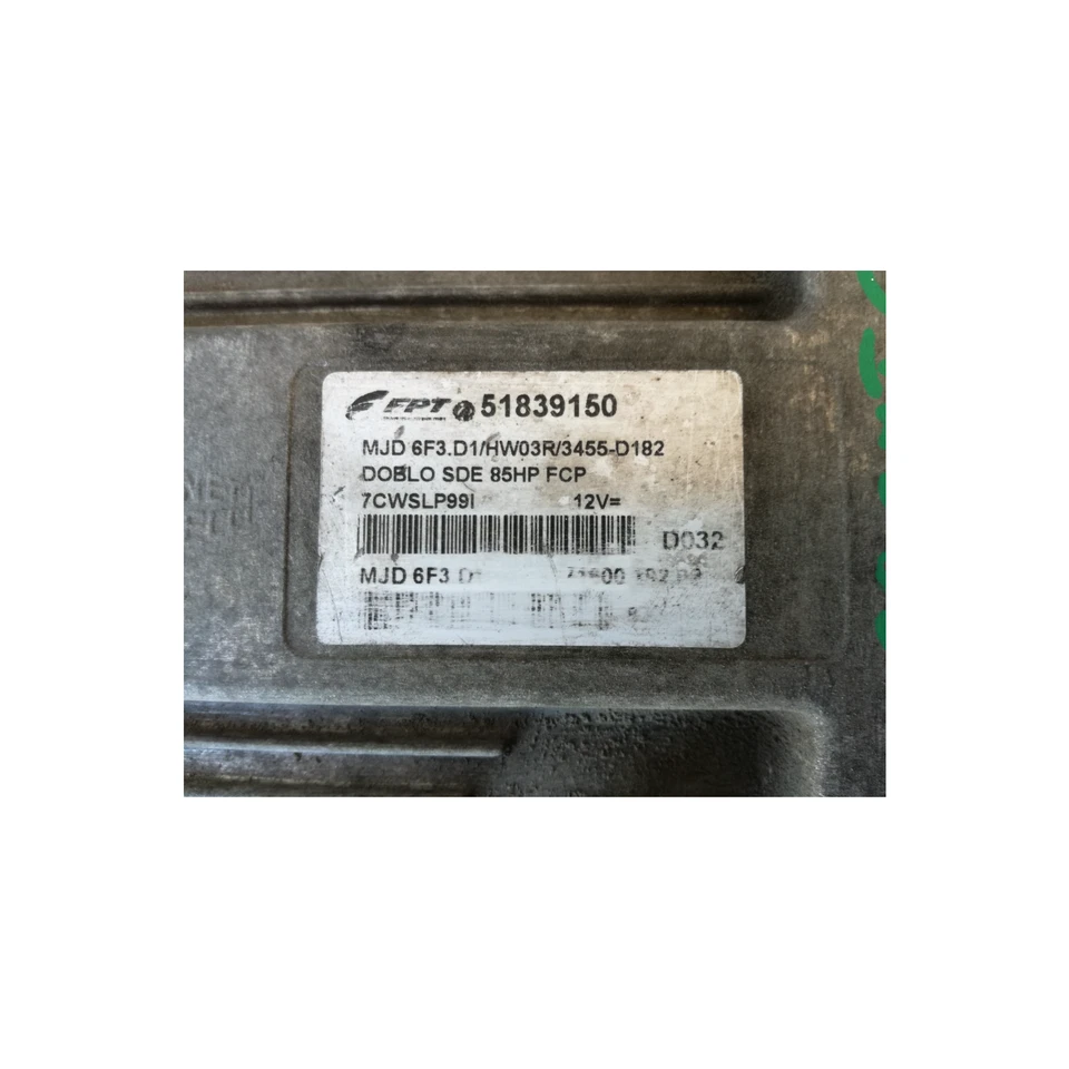 CENTRALINA MOTORE FIAT DOBLO 2005- 1.3 JTD 62KW 84CV MM 51839150 MJD 6F3.D1 - Immagine 2 di 3