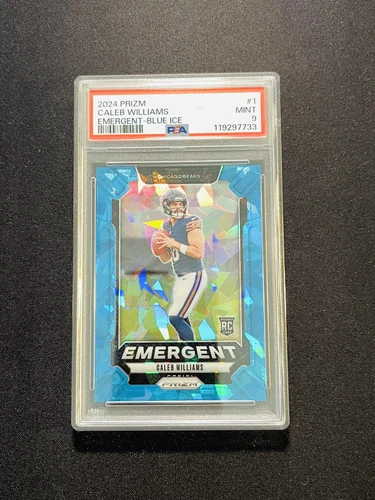2024 Panini Prizm Emergent Caleb Williams /99 #1 Blue Ice RC Chicago Bears RU73