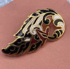 Vintage Siam Fire Flame Pin Brooch Collar Pin