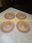 4- Anchor Hocking Miss America Pink Depression Glass Divided Grill Plate Excelle