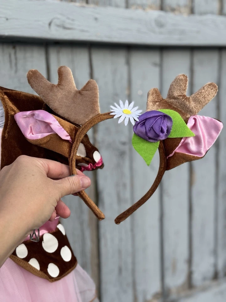 Bebé Ciervo Disfraz Vestido Niña 6-12 Meses Rosa Tutú Falda Diadema Orejas Foto 3 de 4