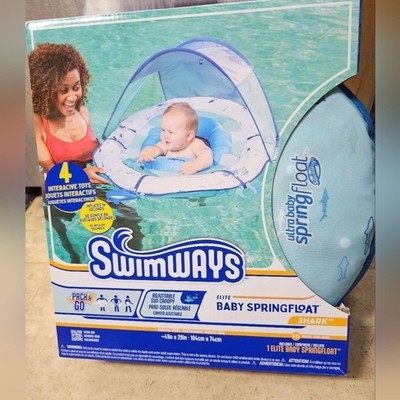 New Elite Baby Spring Float Sun Canopy Infant Pool Float New 