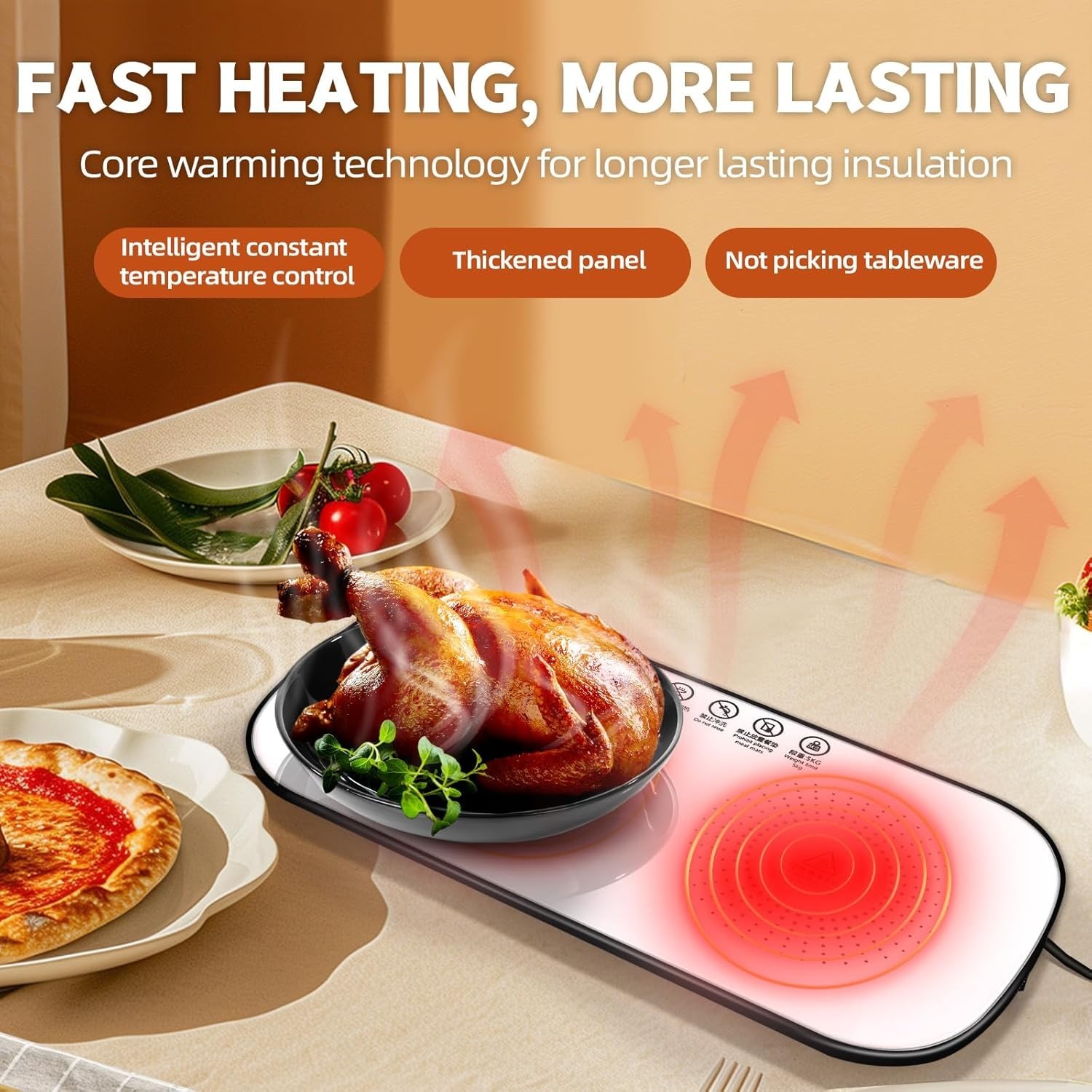2PCS Food Warming Mat Temperature Electric Warming Tray