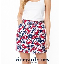 Vineyard Vines Mini Skirt Red White Blue Size 0 Cotton Ocean Coastal Preppy