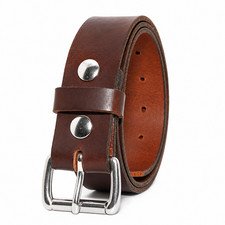 Men's Belt Full Grain Buffalo Leather Belt Vegetable Oil Tanned Amish USA 1.5''
