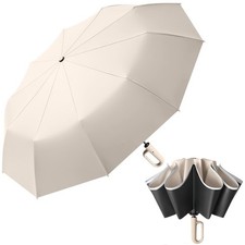 Small Umbrella for Travel Mini,Compact Folding Small, beige