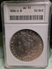 1896-O $1 Morgan Silver Dollar ANACS AU 55 | Key Date Vintage Soap Box Holder