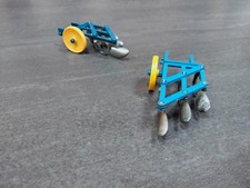 2 x Britains No. 9530 - 3 (Three) Furrow Plough vintage Joblot. Spares or Repair